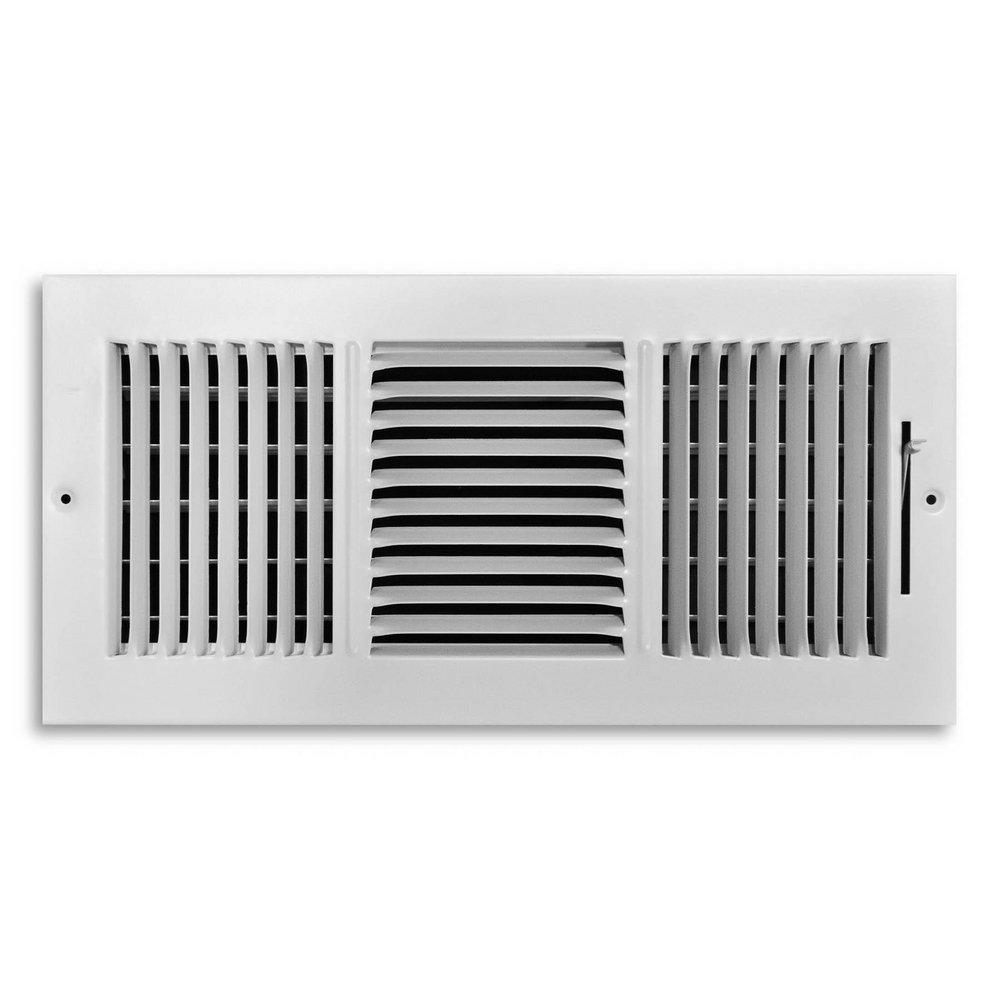 PROSELECT&reg; White 6 in. Residential Ceiling & Sidewall Register White 3-way Steel 