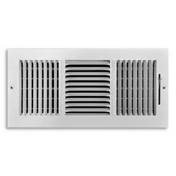 14 x 6 in. 3-Way Stamped Steel Ceiling & Sidewall Register White