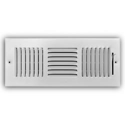 12 x 4 in. 3-Way Stamped Steel Ceiling & Sidewall Register White