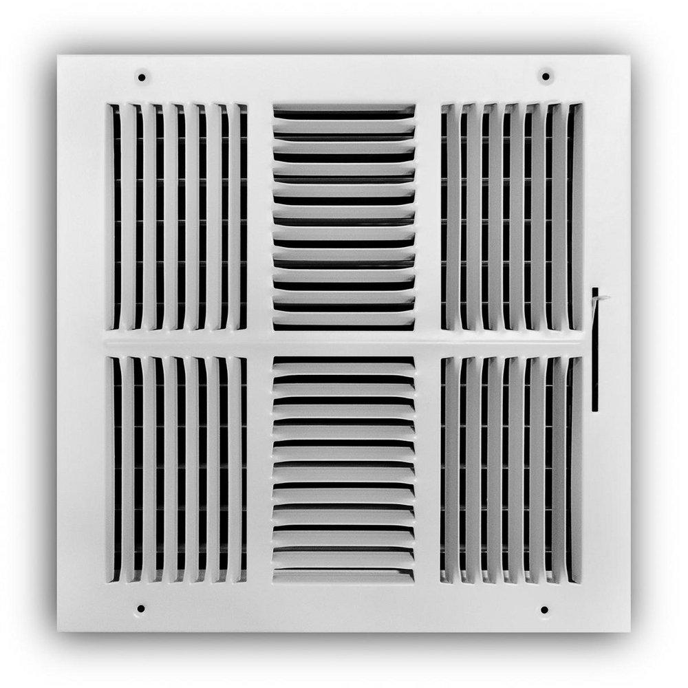 PROSELECT&reg; White 12 in. Residential Ceiling & Sidewall Register White 4-way Steel 