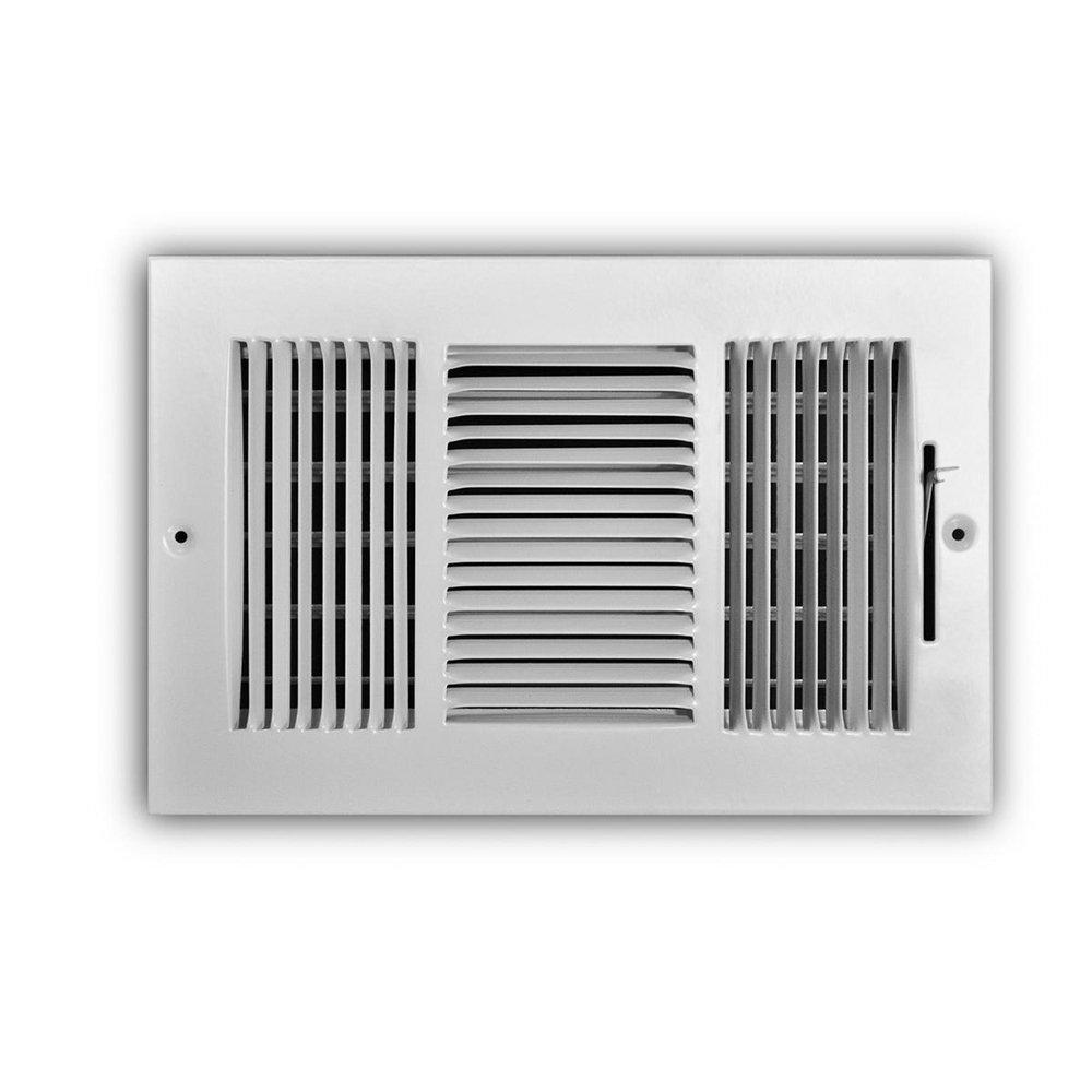 PROSELECT&reg; White 6 in. Residential Ceiling & Sidewall Register White 3-way Steel 