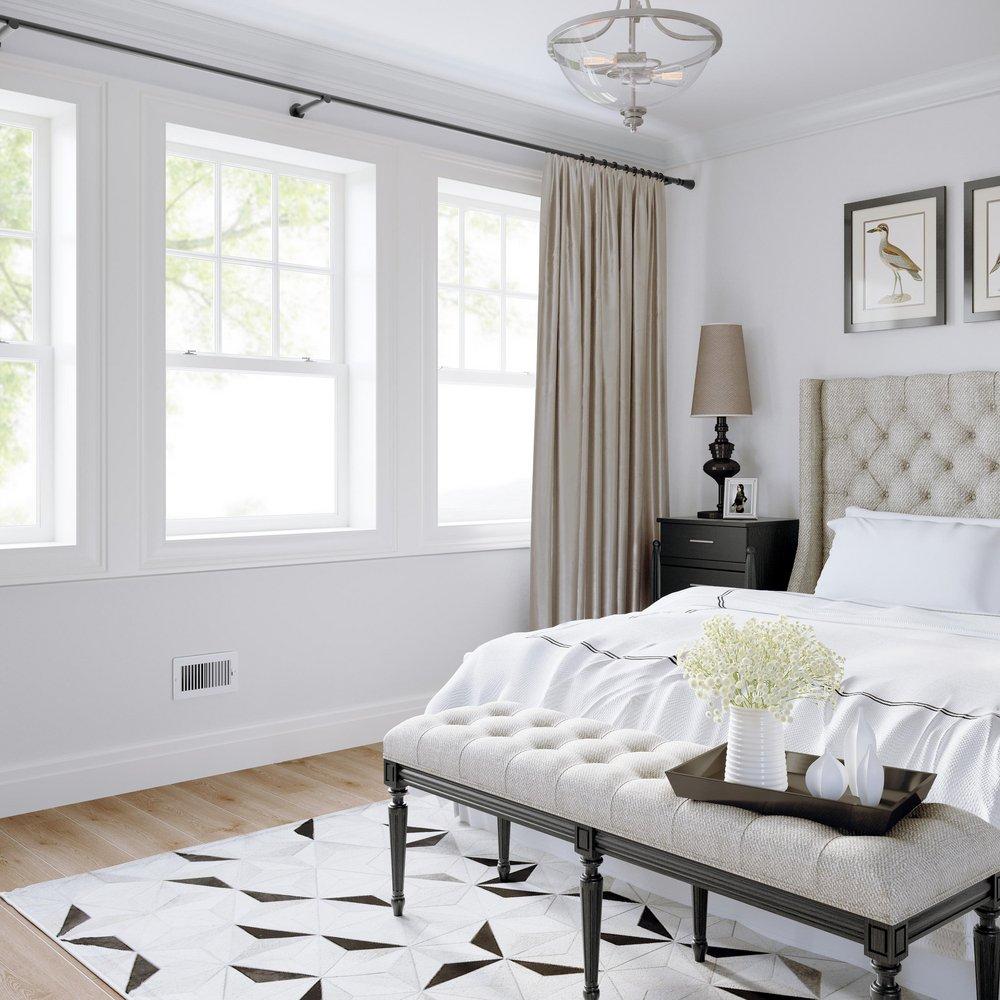 PROSELECT&reg; White 4 in. Residential Ceiling & Sidewall Register White 2-way Steel 