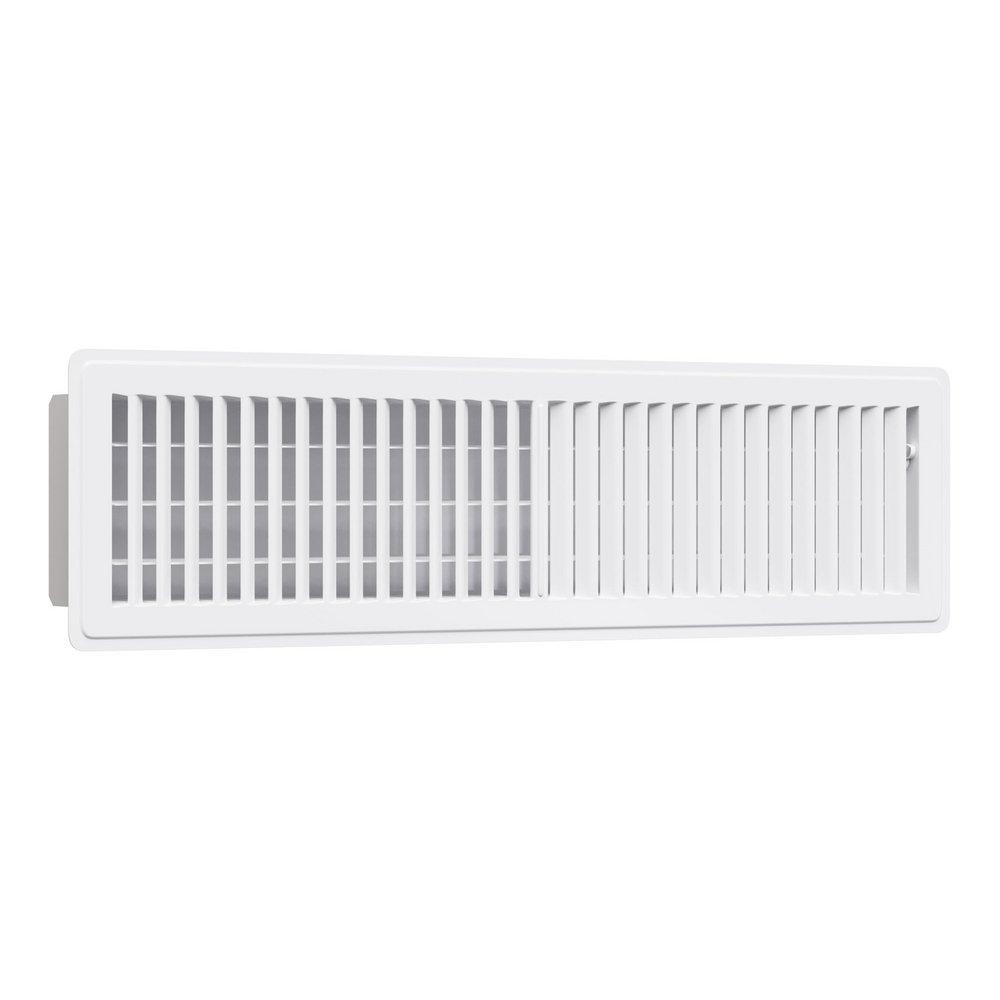 PROSELECT&reg; White 12 in. Residential Floor Register in White Heavy Duty Steel 