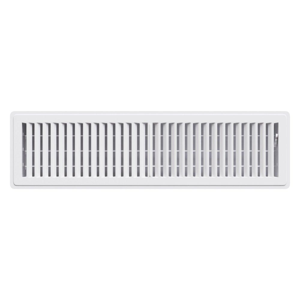 PROSELECT® White 12 in. Residential Floor Register in White Heavy Duty Steel 