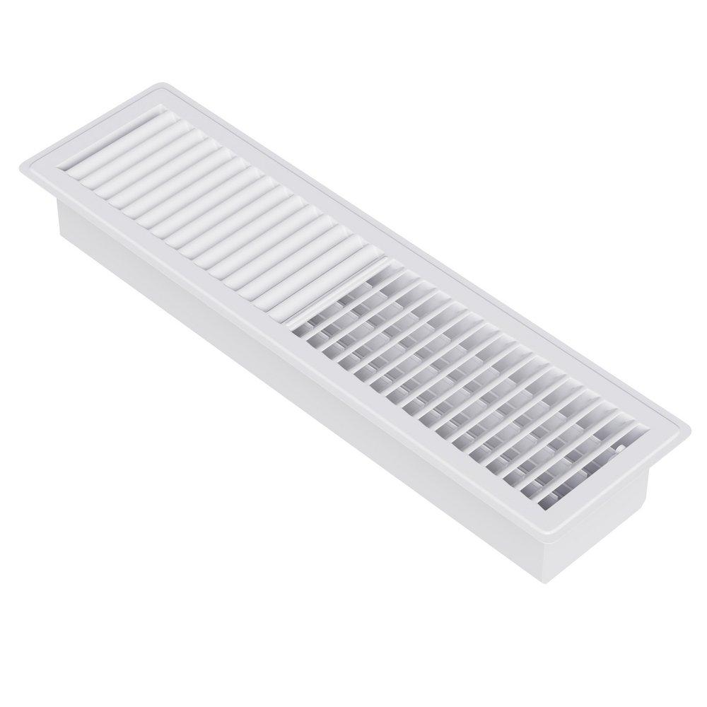 PROSELECT® White 12 in. Residential Floor Register in White Heavy Duty Steel 