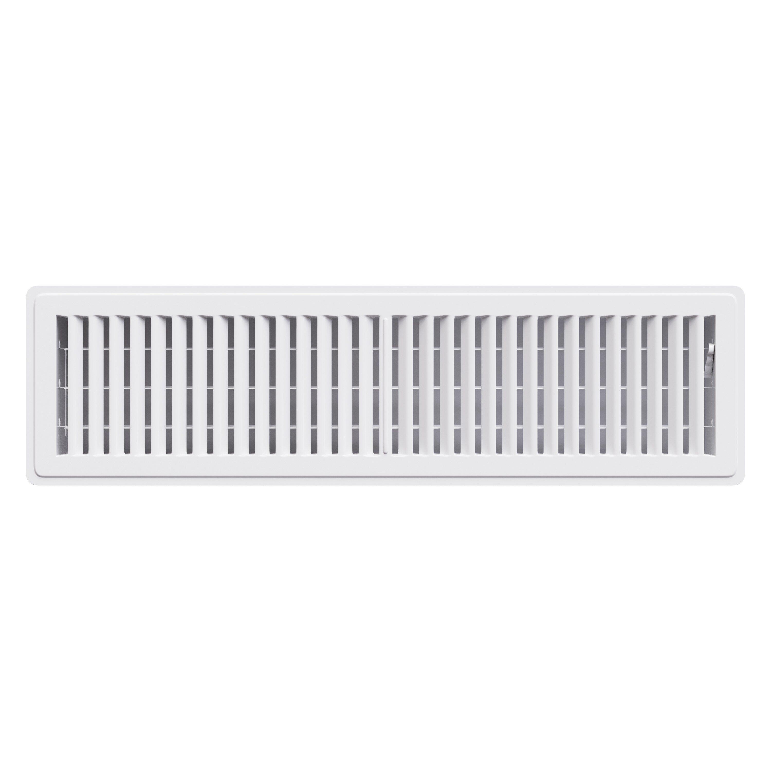PROSELECT&reg; White 12 in. Residential Floor Register in White Heavy Duty Steel 