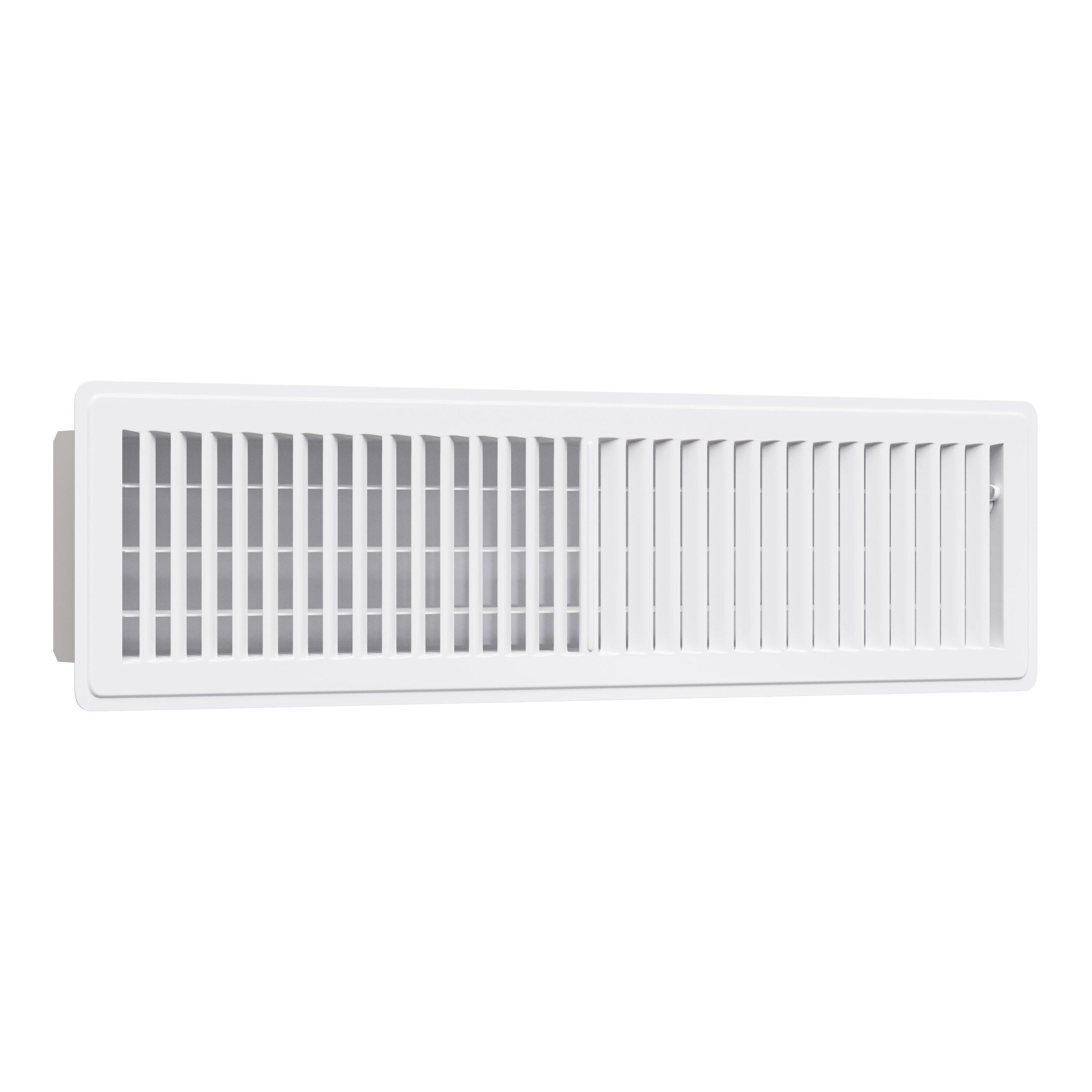PROSELECT&reg; White 12 in. Residential Floor Register in White Heavy Duty Steel 