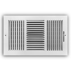 14 x 8 in. 3-Way Stamped Steel Ceiling & Sidewall Register White