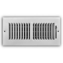 10 x 4 in. 2-Way Stamped Steel Ceiling & Sidewall Register White