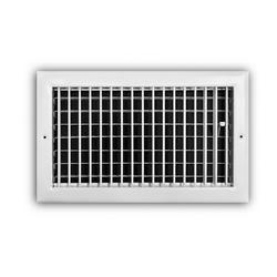 14 x 8 in. Aluminum Vertical Blade Supply Register with Adjustable Deflectors in White
