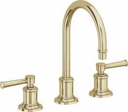 Two Handle Widespread Bathroom Sink Faucet in Uncoated Polished Brass