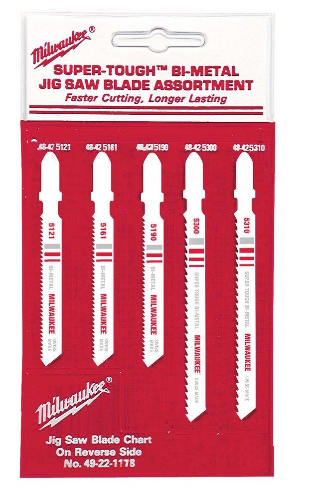 Milwaukee&reg; Red High Speed Bimetal T-Shank Jigsaw Blade 5 Pack 