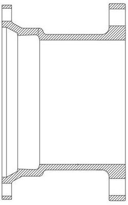 4 in. Mechanical Joint x Flanged Ductile Iron C110 Full Body Adapter (Less Accessories)