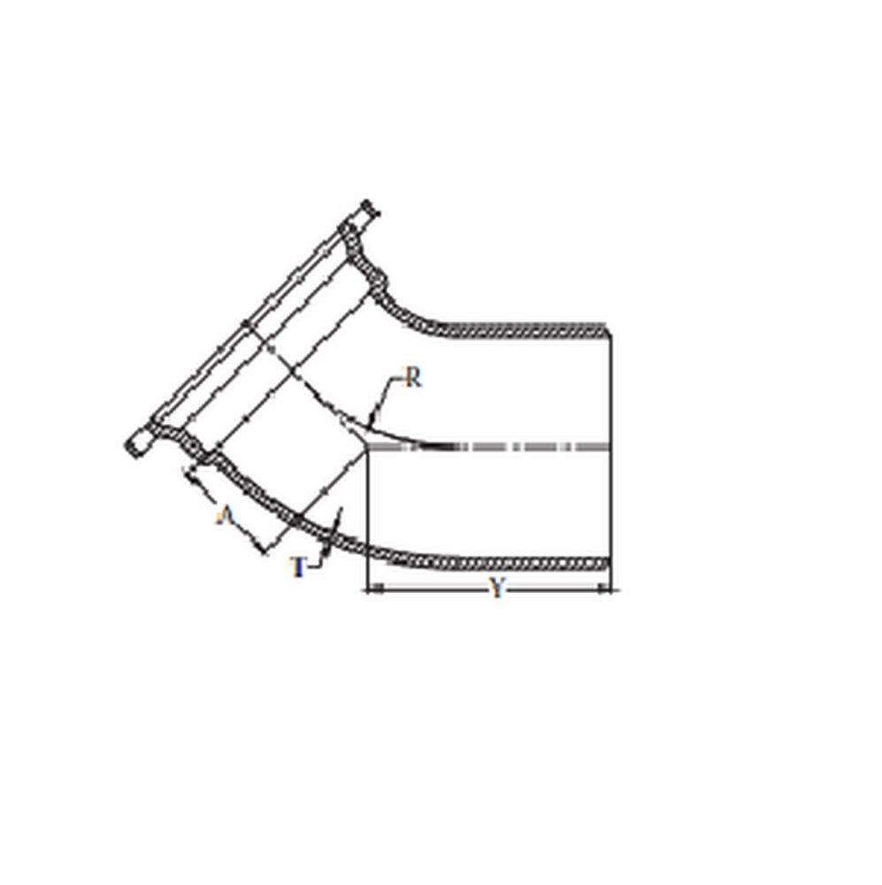 Mechanical Joint x Plain End Ductile Iron C153 Short Body 45 Degree Bend (Less Accessories) 
