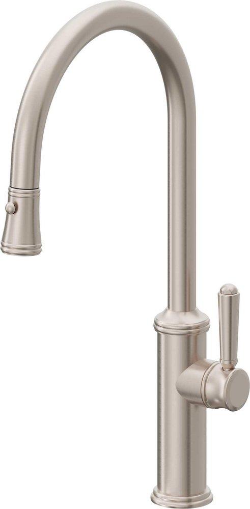 California Faucets Satin Nickel Single Handle Pull Down Kitchen Faucet 