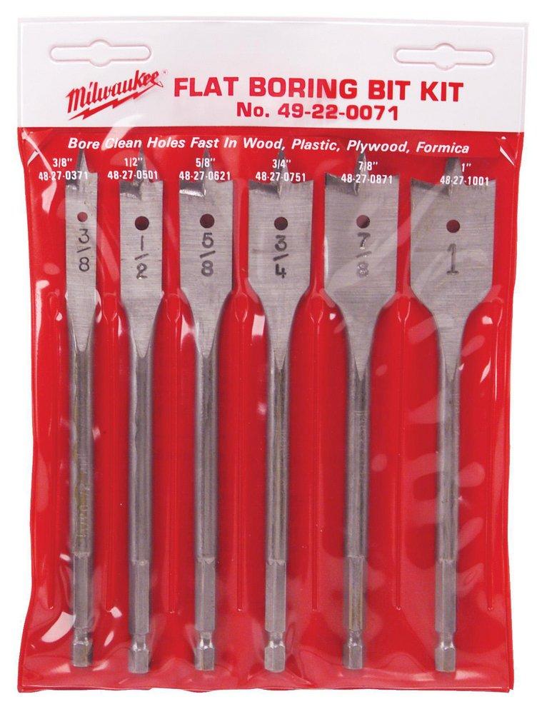 Milwaukee&reg; 6-Piece Flat Wood Boring Set 