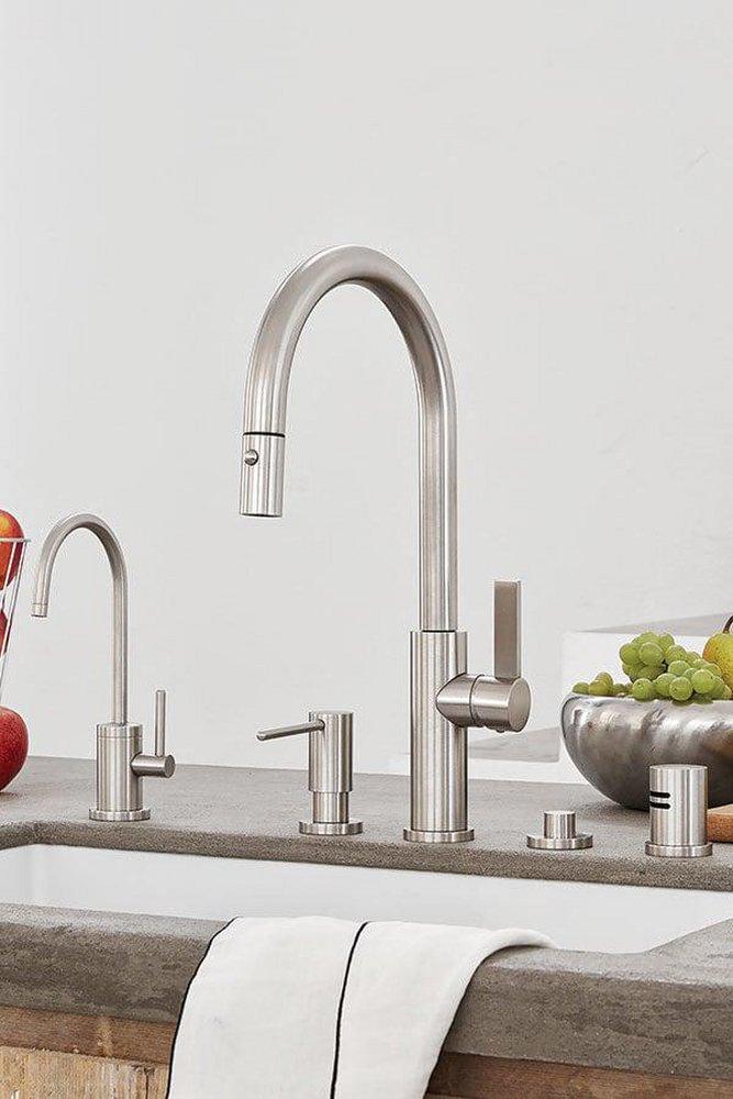 California Faucets Matte Black Monoblock Pull Down Kitchen Faucet 