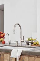 California Faucets Lifetime Satin Gold Monoblock Pull Down Kitchen Faucet 