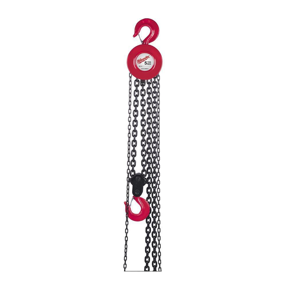 Milwaukee&reg; Red Chain Hoist in Black 