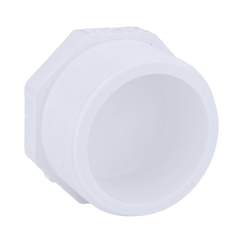 White PVC Schedule 40 MPT Plug 