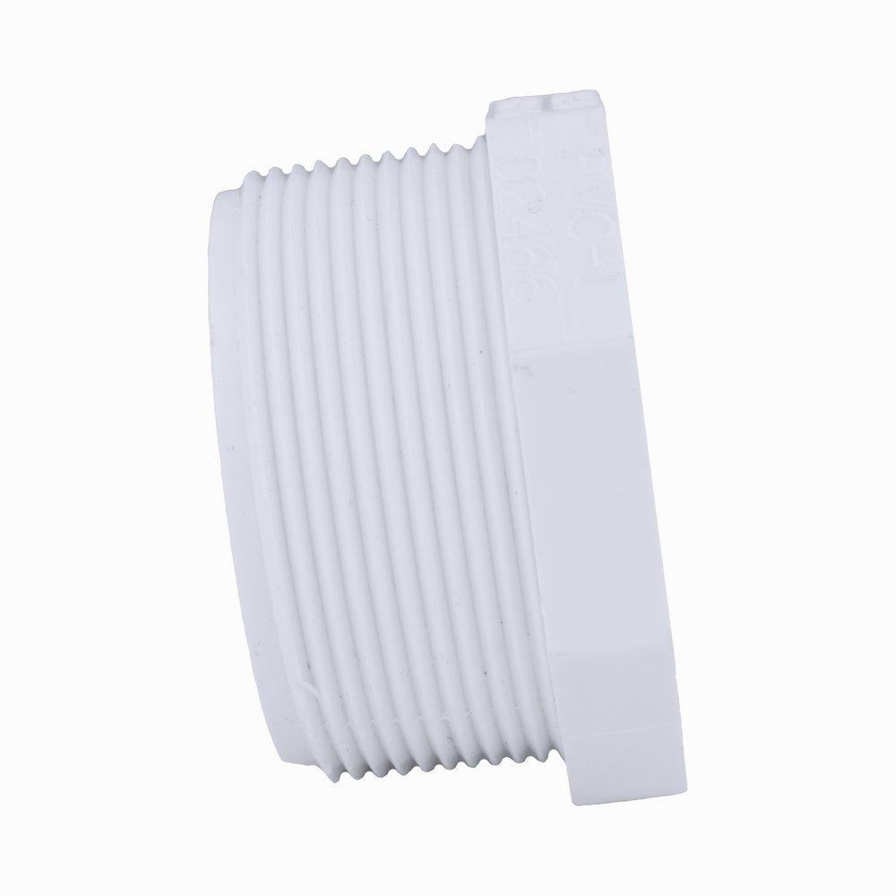 White PVC Schedule 40 MPT Plug 