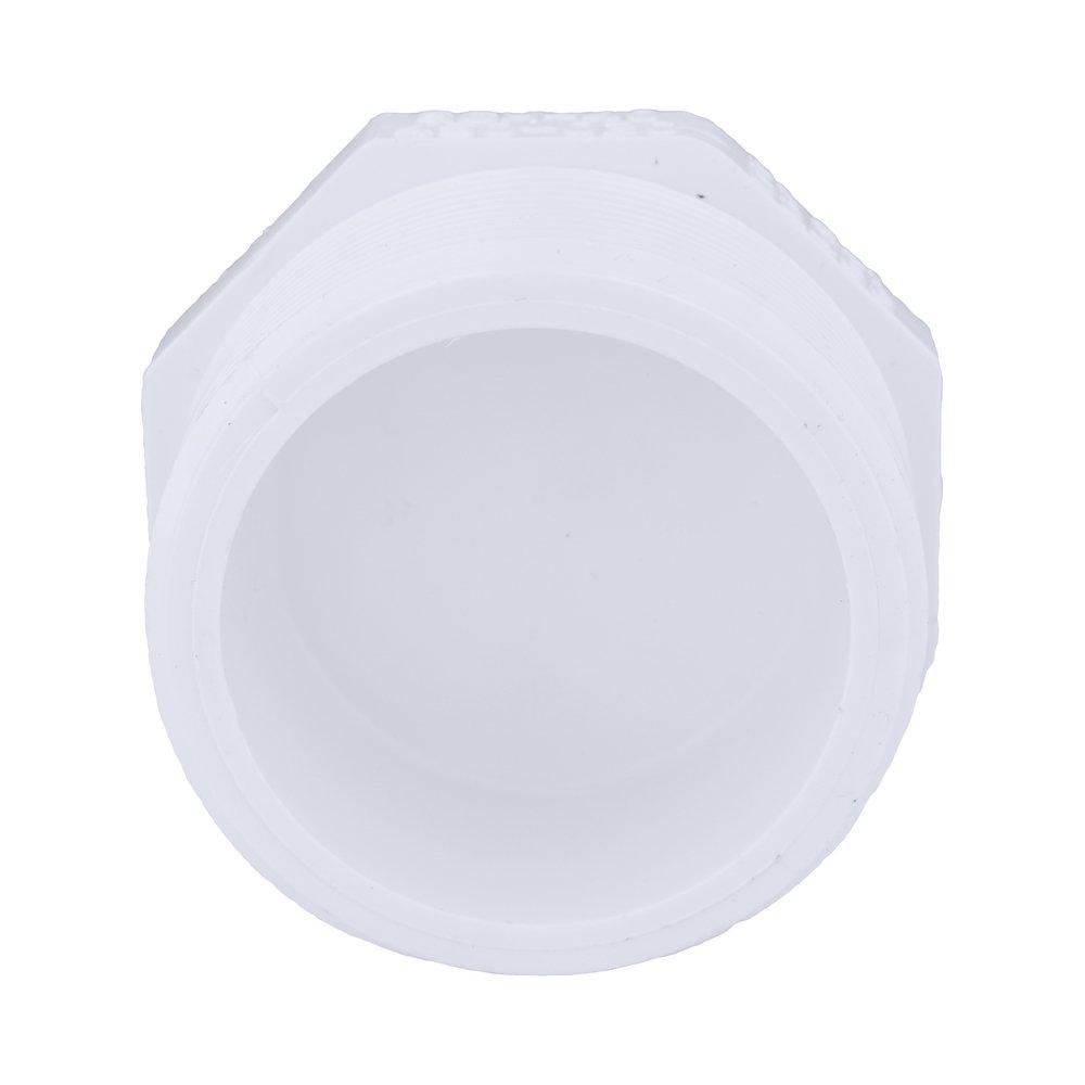 White PVC Schedule 40 MPT Plug 