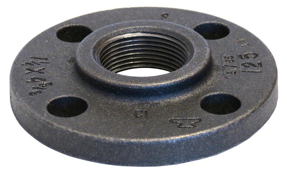 AnvilStrut Black Threaded 125# Black Cast Iron Companion Flange 