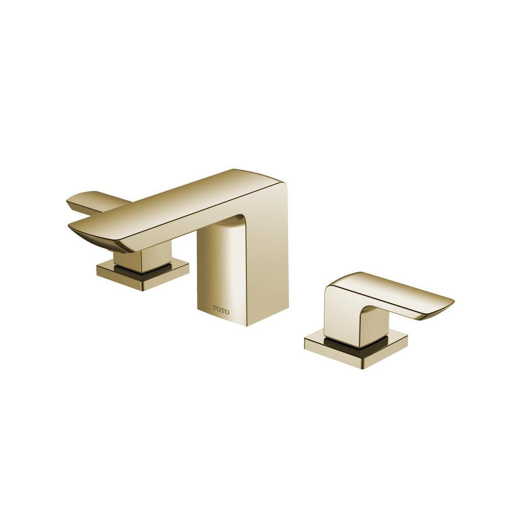 TOTO Polished French Gold Two Handle Widespread Bathroom Sink Faucet Lever Handle 