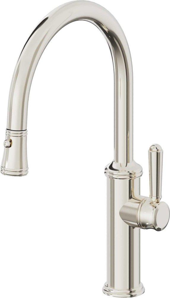California Faucets Polished Nickel Single Handle Pull Down Kitchen Faucet 