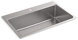 33 in. Dual Mount Stainless Steel Single Bowl Kitchen Sink