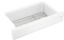 KOHLER Matte White 35-11/16 x 21-3/16 in. No-Hole Neoroc Single Bowl Farmhouse and Undermount Kitchen Sink 