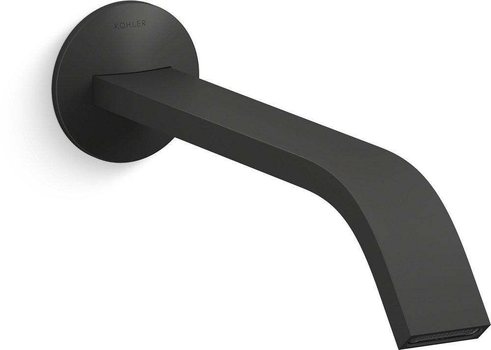 KOHLER Matte Black No Handle Wall Mount Bathroom Sink Faucet Handles Sold Separately 