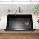 KOHLER Matte Graphite 34 x 21-3/16 in. No-Hole Composite Single Bowl Farmhouse and Undermount Kitchen Sink 