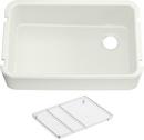 KOHLER Dune 34 x 22 in. No-Hole Enameled Cast Iron Single Bowl Undermount Kitchen Sink 