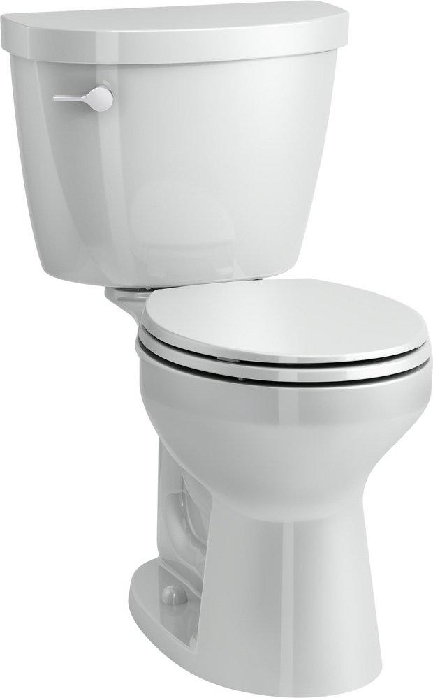 KOHLER Ice Grey 1.28 gpf Round Floor Mount Two Piece Toilet Bowl 