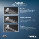 KOHLER Matte Black Multi Function Wide Coverage, Intense Drenching and Targeted Spray Showerhead 