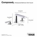 KOHLER Matte Black Two Handle Widespread Bathroom Sink Faucet with Pop-Up 