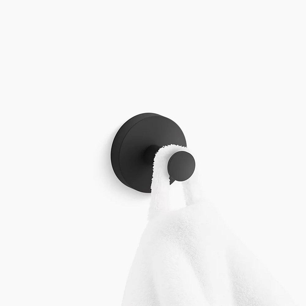 KOHLER Matte Black 1-Hook Robe Hook 
