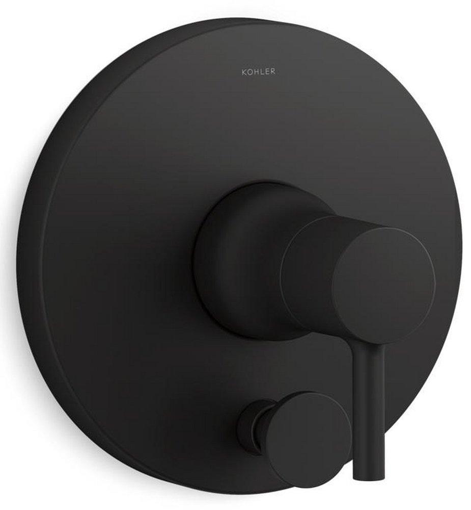KOHLER Matte Black Diverter Valve Trim Only with Single Lever Handle 