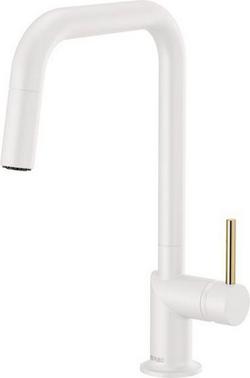 Single Handle Pull Down Kitchen Faucet in Matte White (Handle Sold Separately)