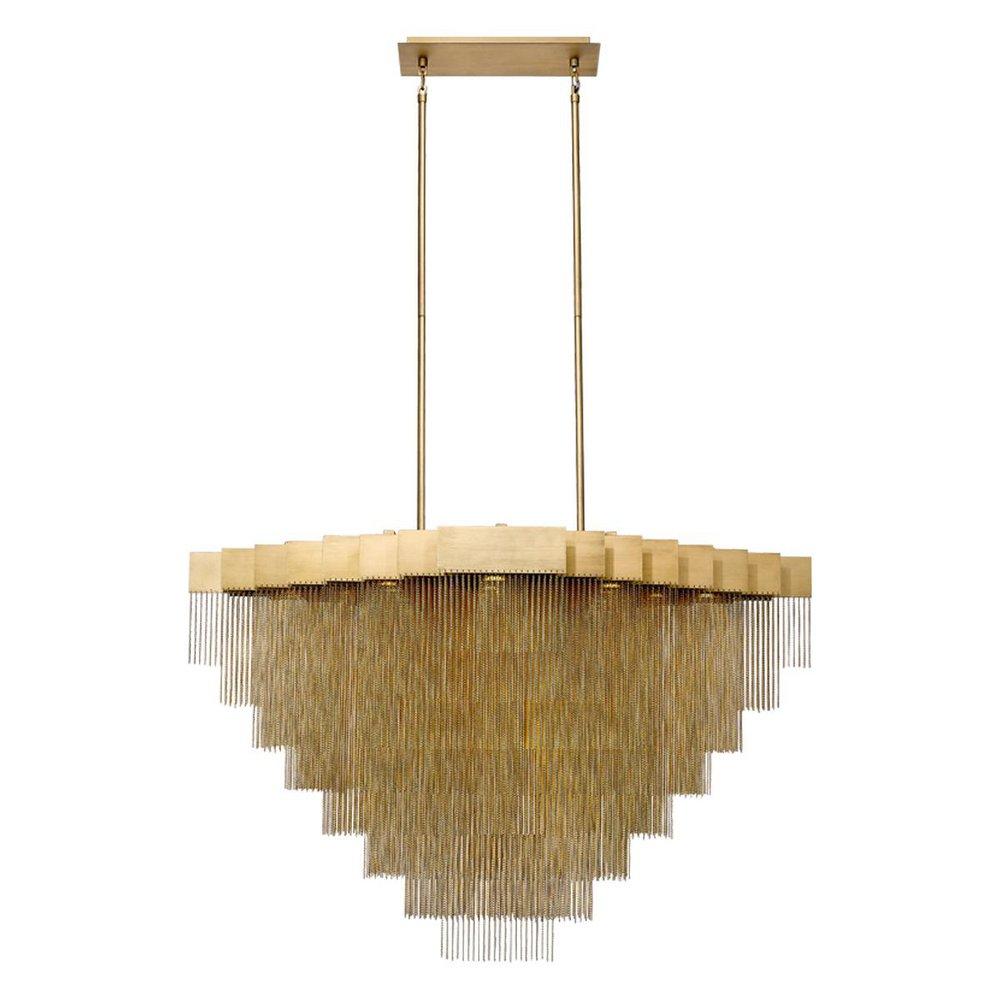 Eurofase Antique Brush Gold 31 x 28-1/2 in. 126W 8-Tier 28-Light LED Art Deco, Contemporary, Geometric, Mid-century, Transitional and Luxe Chandelier 
