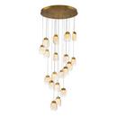 Eurofase Gold 7 in. 95W -Tier 19-Light LED Transitional, Art Deco, Contemporary and Art Nouveau Chandelier 
