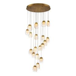 7 in. 95W -Tier 19-Light LED Transitional, Art Deco, Contemporary and Art Nouveau Chandelier in Gold