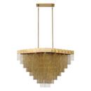 31 x 28-1/2 in. 99W 1-Tier 22-Light LED Art Deco, Contemporary, Geometric, Mid-century, Transitional and Luxe Chandelier in Antique Brush Gold