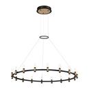 Eurofase Deep Black/Brass 5-1/4 x 45-1/4 in. 81W 1-Tier 18-Light LED Contemporary Chandelier 