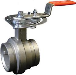 6 in. Stainless Steel Grooved Fluoroelastomer 10 Position Handle with Memory Stop Butterfly Valve