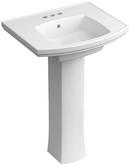 23-3/4 in. Rectangular Pedestal and Base Bathroom Sink in White