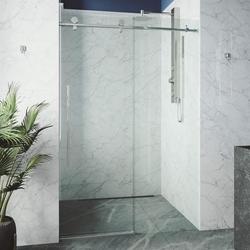 66 x 60 in. Frameless Sliding Shower Door in Matte Black