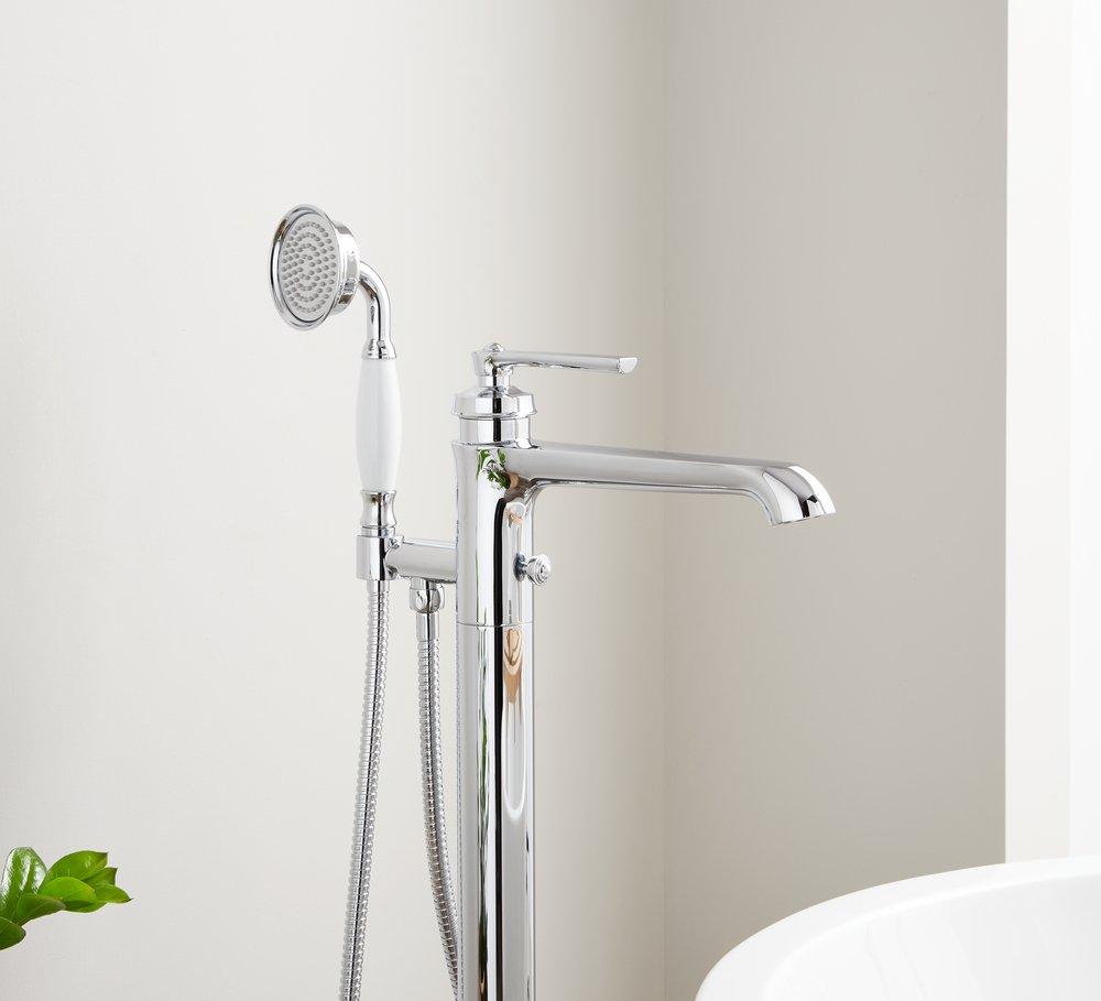 Signature Hardware Chrome Single Handle Lever Floor Mount Filler 