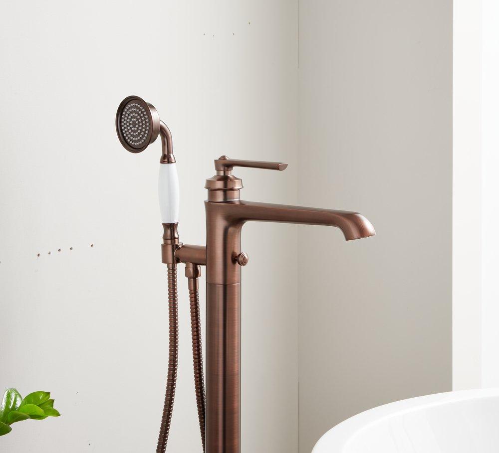 Signature Hardware Oil Rubbed Bronze Single Handle Lever Floor Mount Filler 